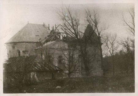 Ruiny kocioa w Zaocach po I wojnie wiatowej