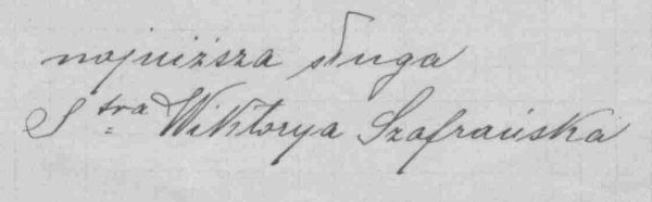 podpis Siostra Miosierdzia Wiktorya Szafranska 1912