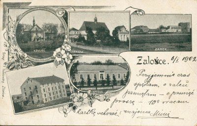 Załoźce pocztówka 1902 awers