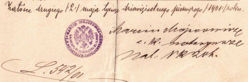 Zaoce podpis notariusz Moyseowicz 1901